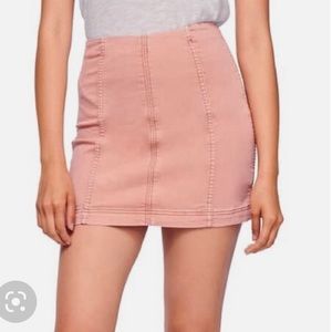 Free people Modern Femme pale pink denim mini skirt